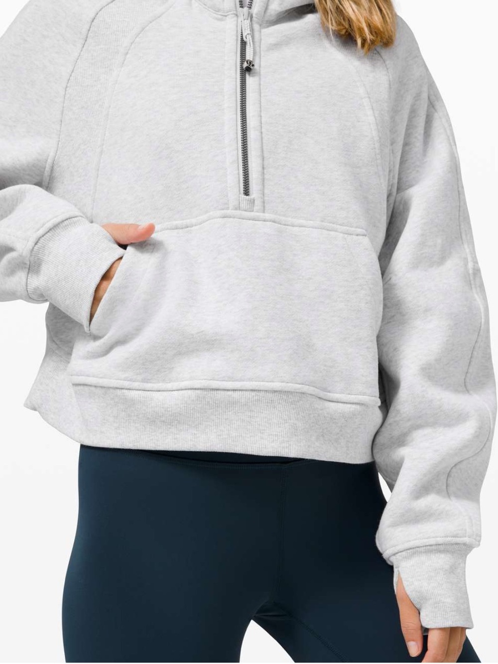 Lululemon Scuba Oversized 1/2 Zip Hoodie
Heathered Core Ultra Light Grey Sz M/L - Picture 3 of 5